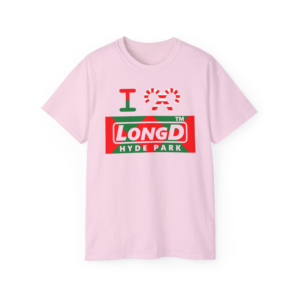 I candy cane LongD Hyde Park negative big argyle logo cotton tee