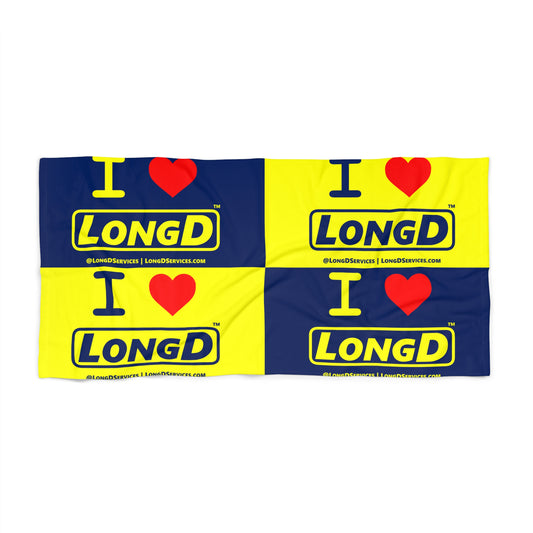 I Luv LongD Mixed Logo Beach Towel