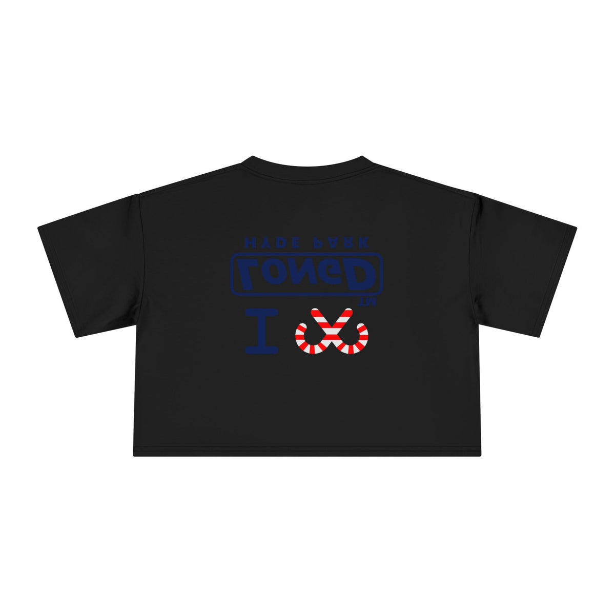 I candy cane LongD Hyde Park positive official basic navy front-back logo crop tee