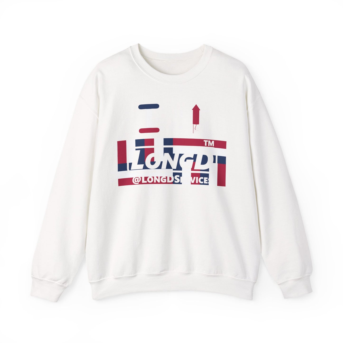 I firecracker LongD negative modified windmill tag logo crewneck sweatshirt