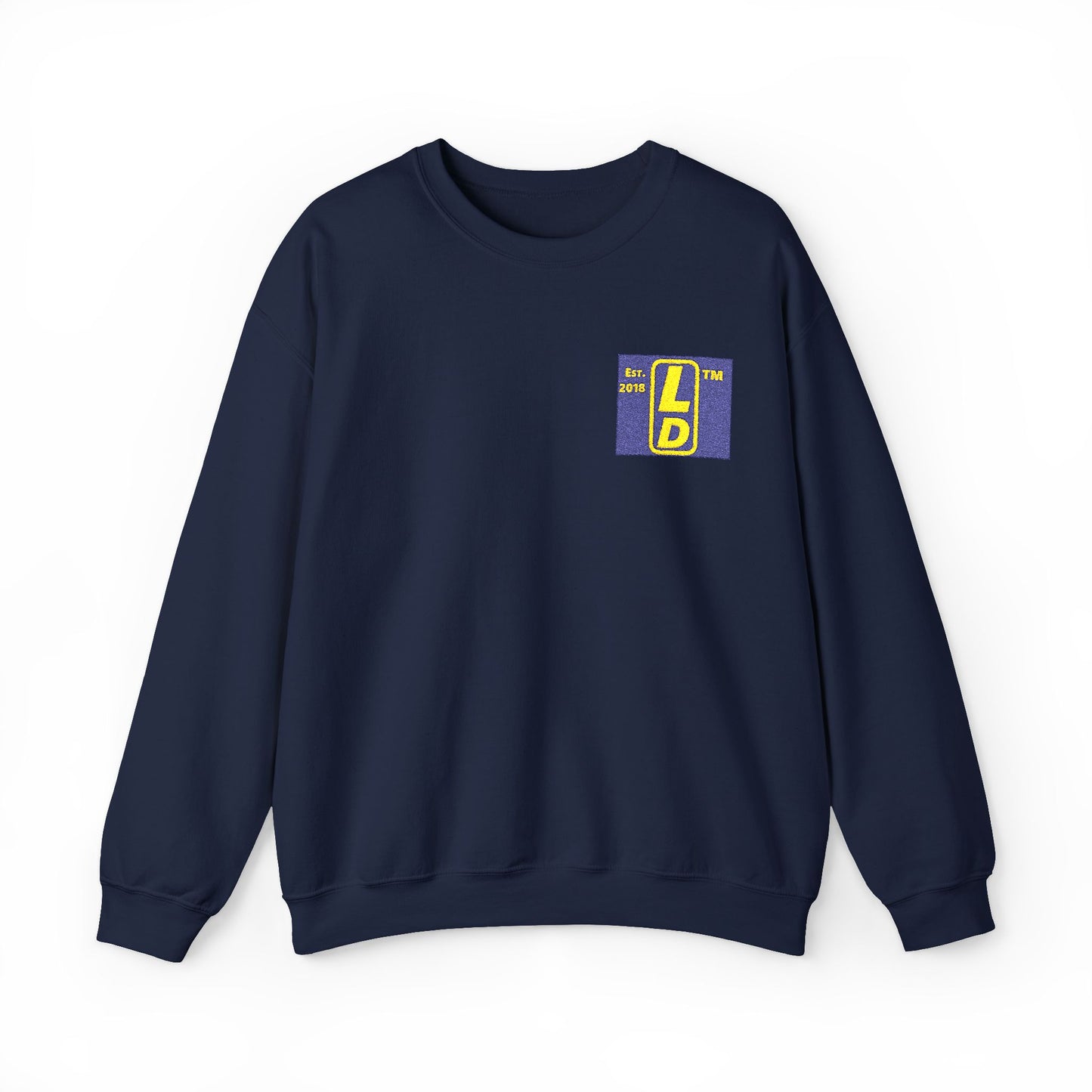 Embroidered Unisex Heavy Blend™ Crewneck Sweatshirt reverse logo upright initials