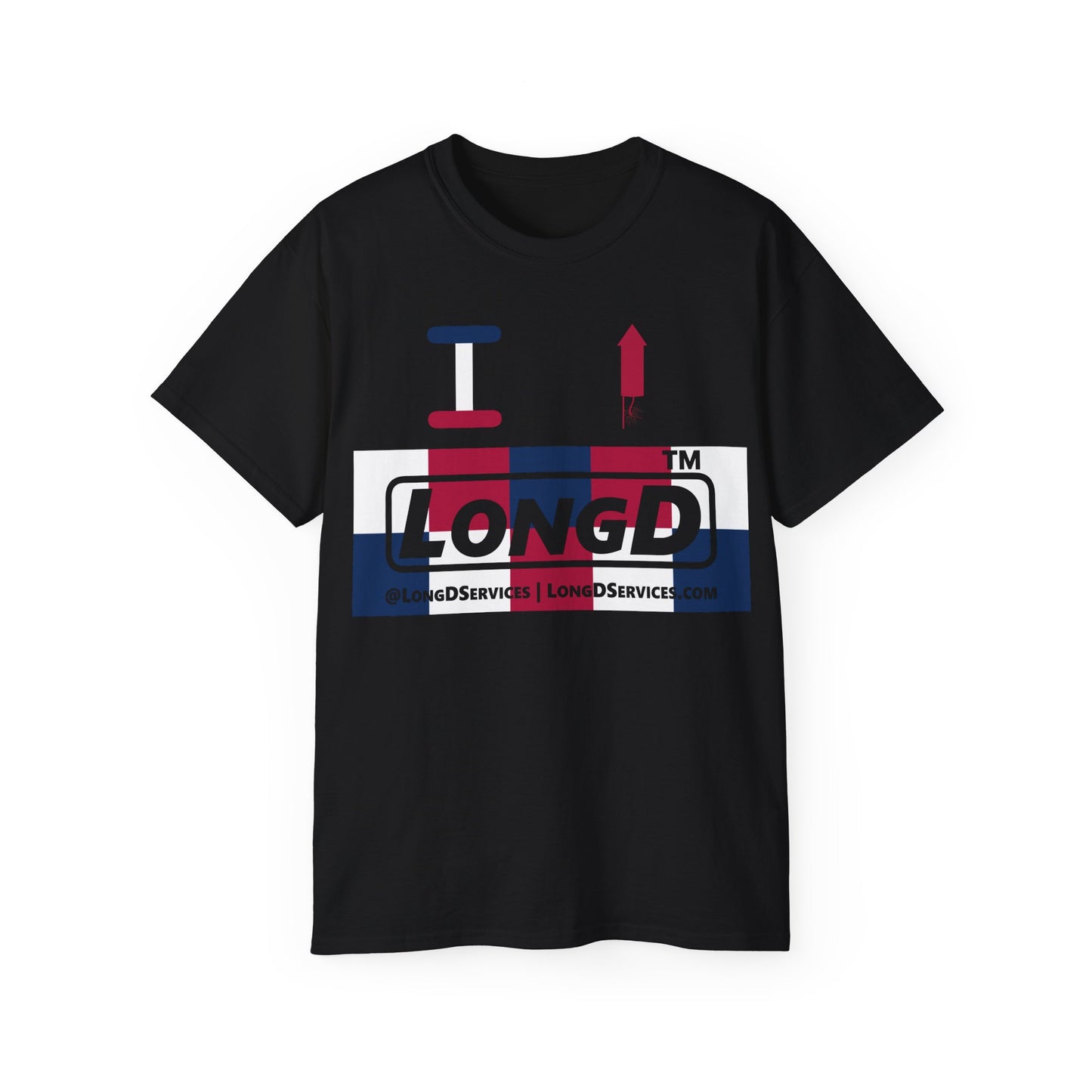 I firecracker LongD negative 2x5 tag logo cotton tee