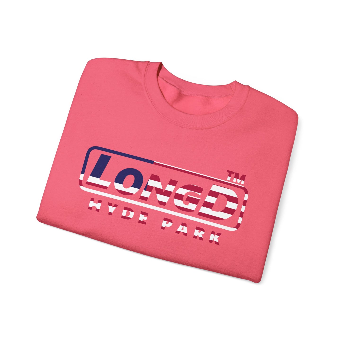 LongD positive flag Hyde Park logo crewneck sweatshirt (patriotic colors)