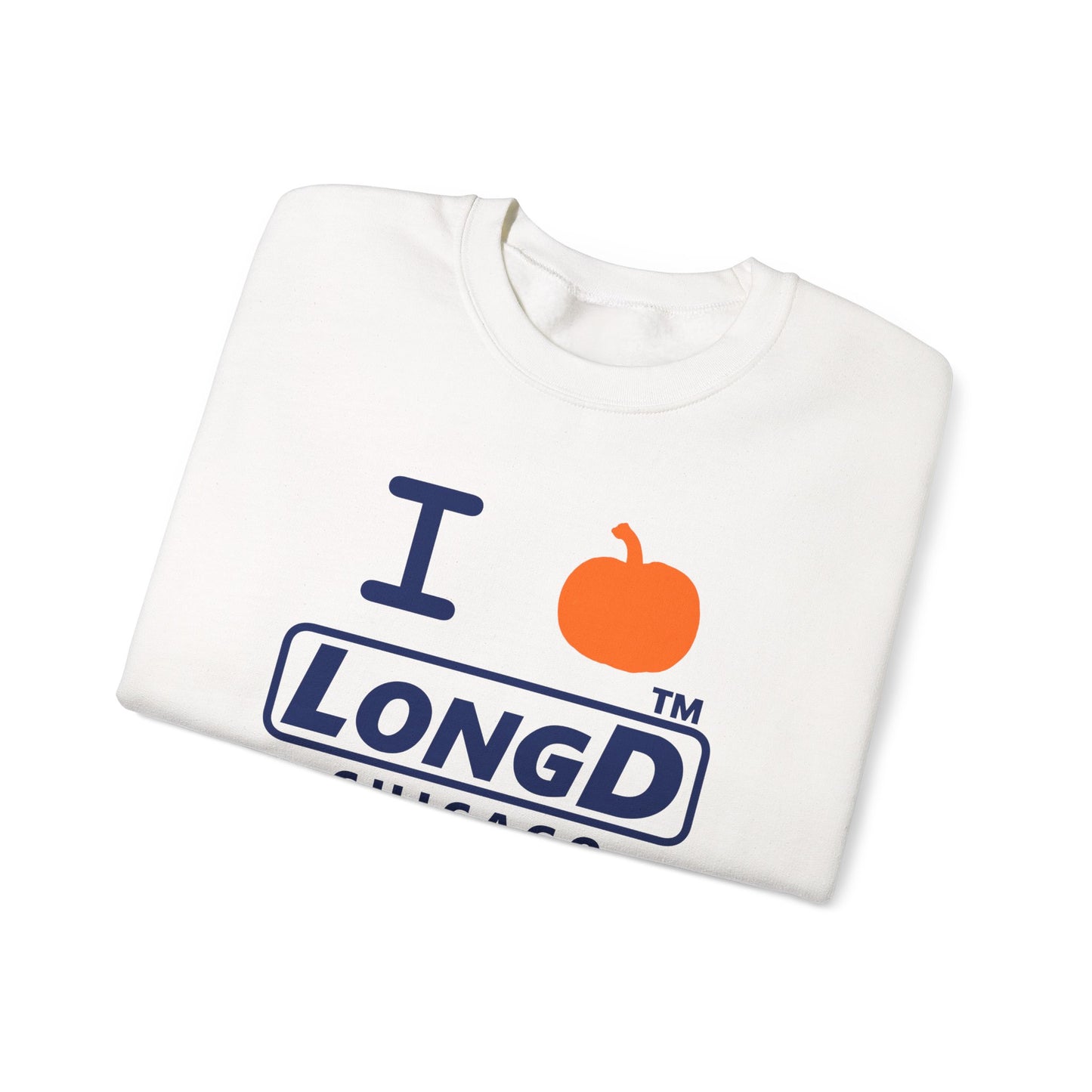 I pumpkin LongD Chicago positive basic Navy (002060) front-back logo crewneck sweatshirt