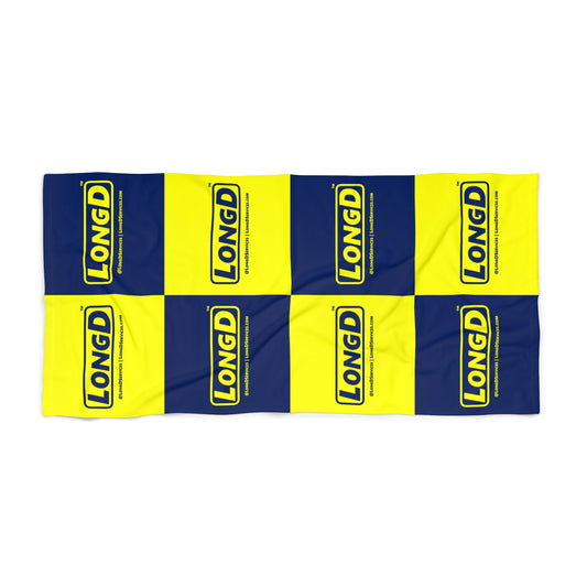 LongD Parallel Mixed Grid Logo Beach Towel