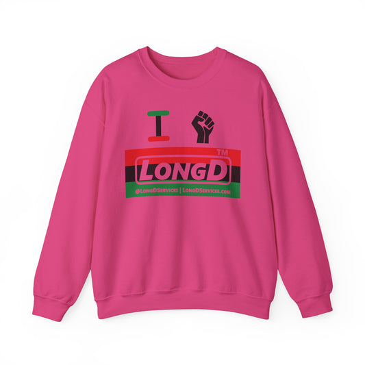 I fist LongD negative horizontal 3-striped tag-domain logo crewneck sweatshirt