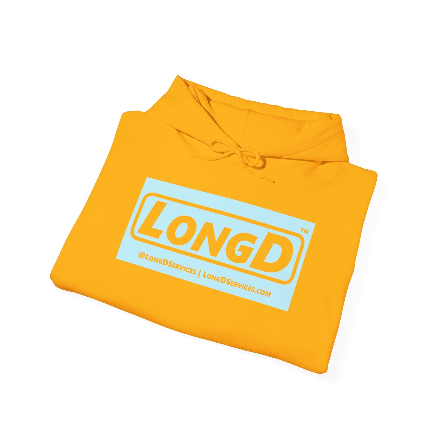 LongD® Logo Hoodie pastel negative blue text