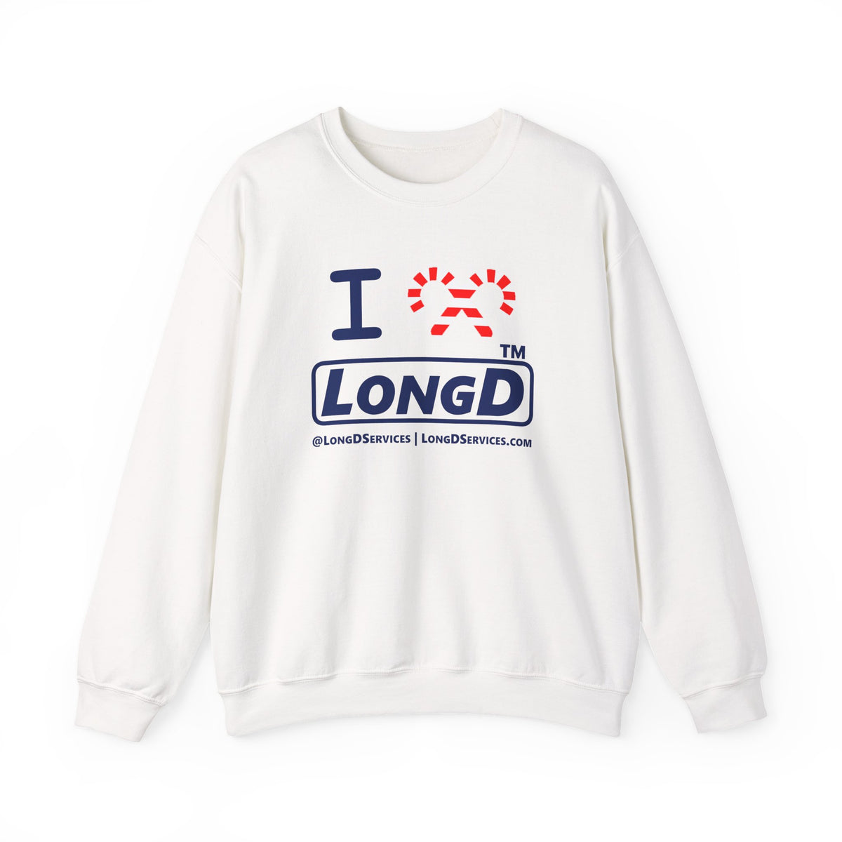 I candy cane LongD Tag-domain positive official basic navy front-back logo crewneck sweatshirt