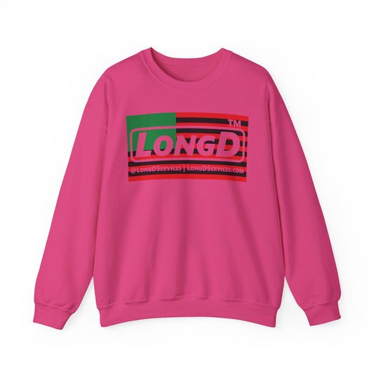 LongD negative flag tag-domain logo crewneck sweatshirt (Juneteenth colors)