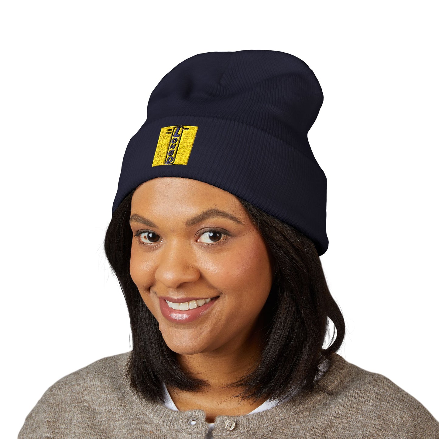 Embroidered Classic Cuffed Beanie official logo upright