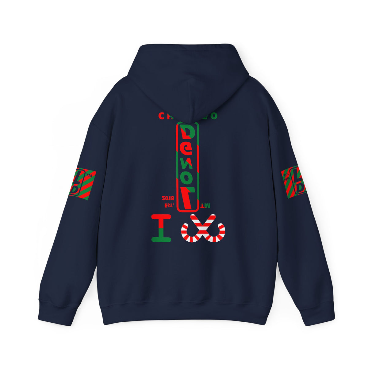 I candy cane LongD Chicago positive upright pixel-weighted 4-striped 4-print logo hoodie