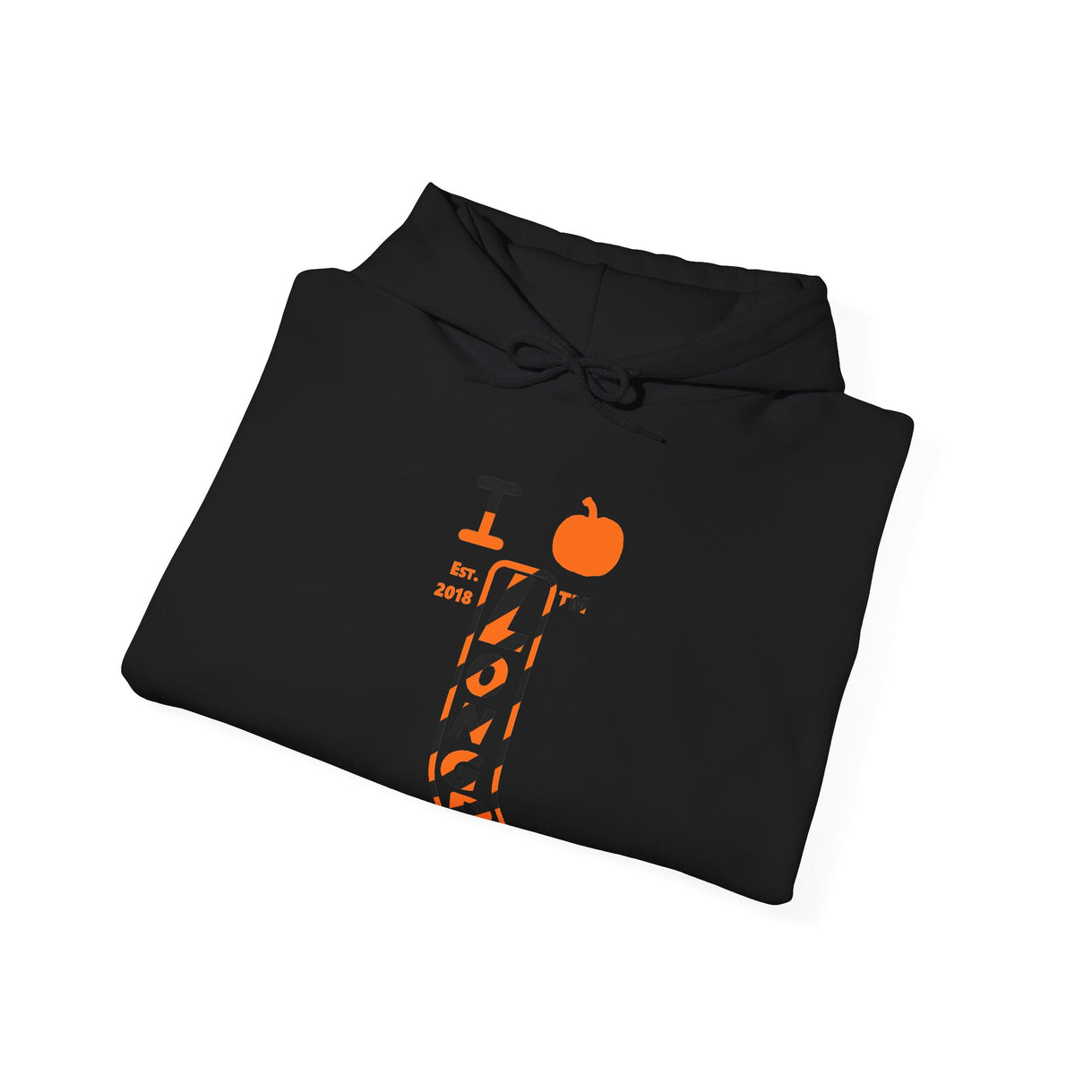I pumpkin LongD Chicago positive upright pixel-weighted 12-striped logo hoodie