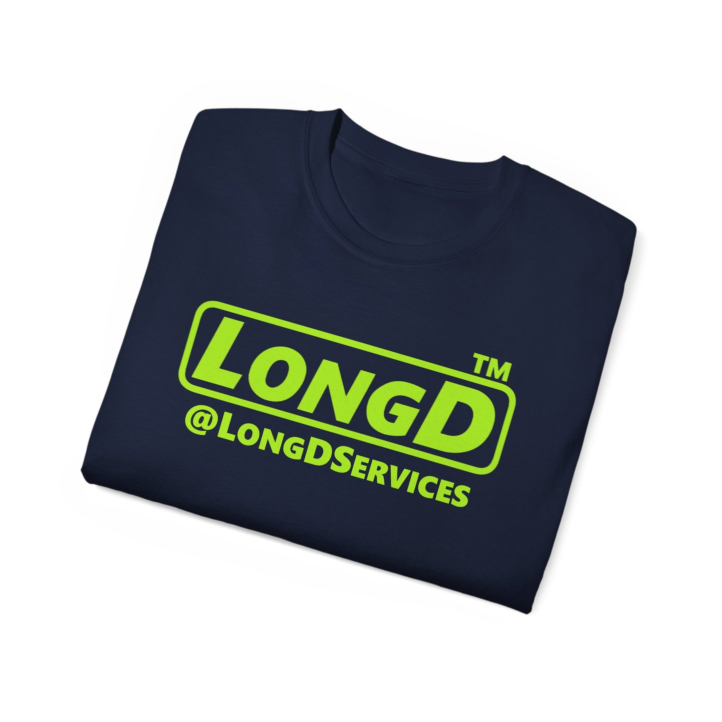 LongD® positive lime green Tag Logo Cotton Tee