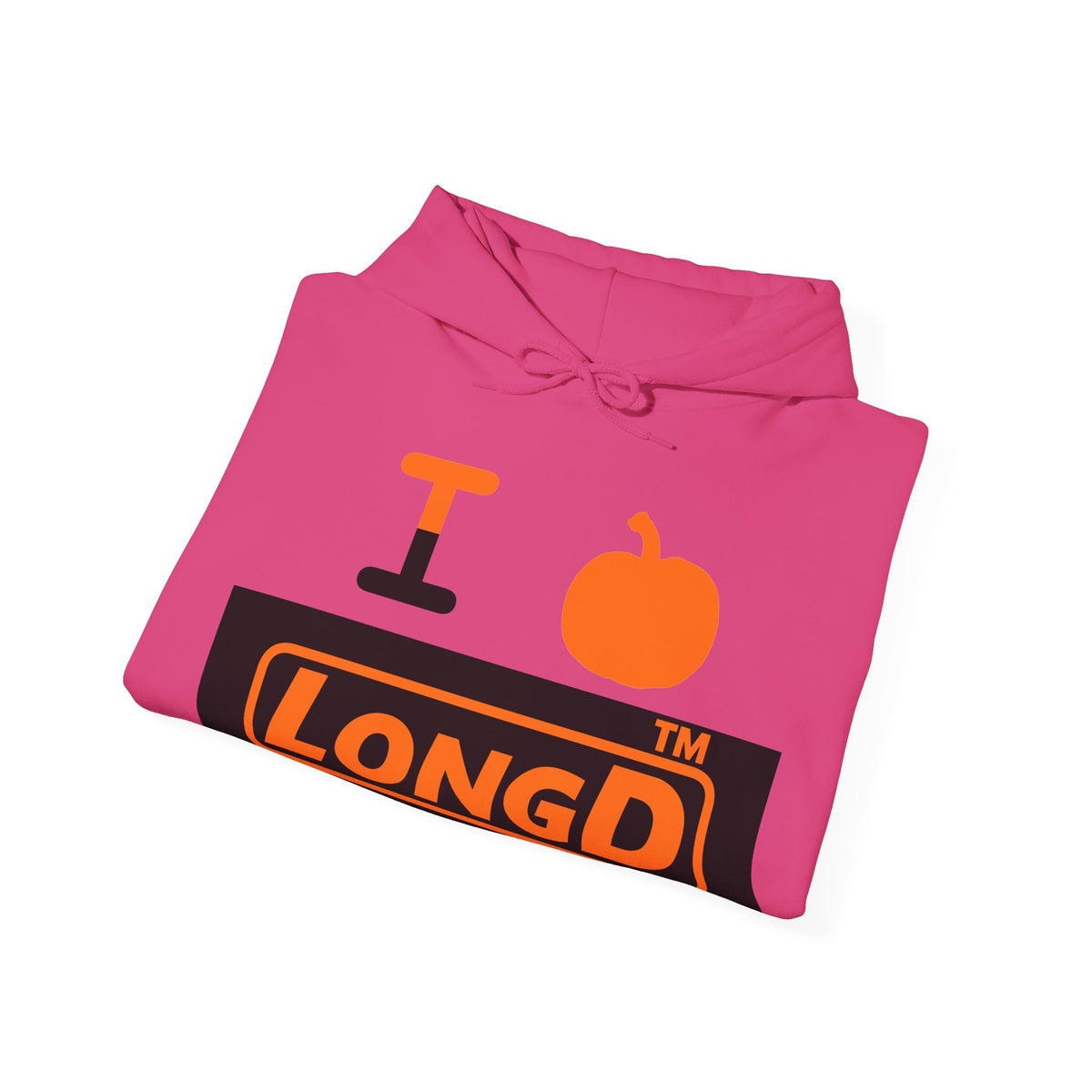 I pumpkin LongD Hyde Park logo positive orange on negative black hoodie