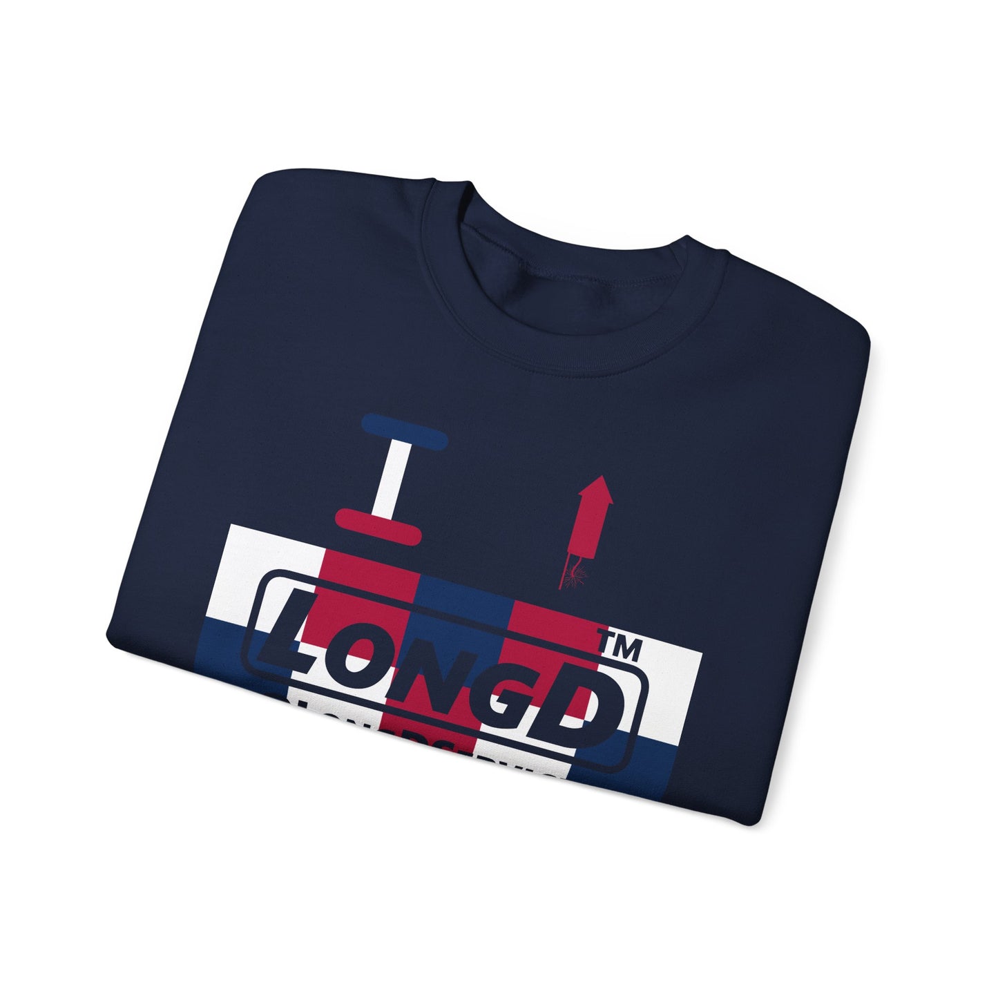 I firecracker LongD negative 2x5 tag logo crewneck sweatshirt
