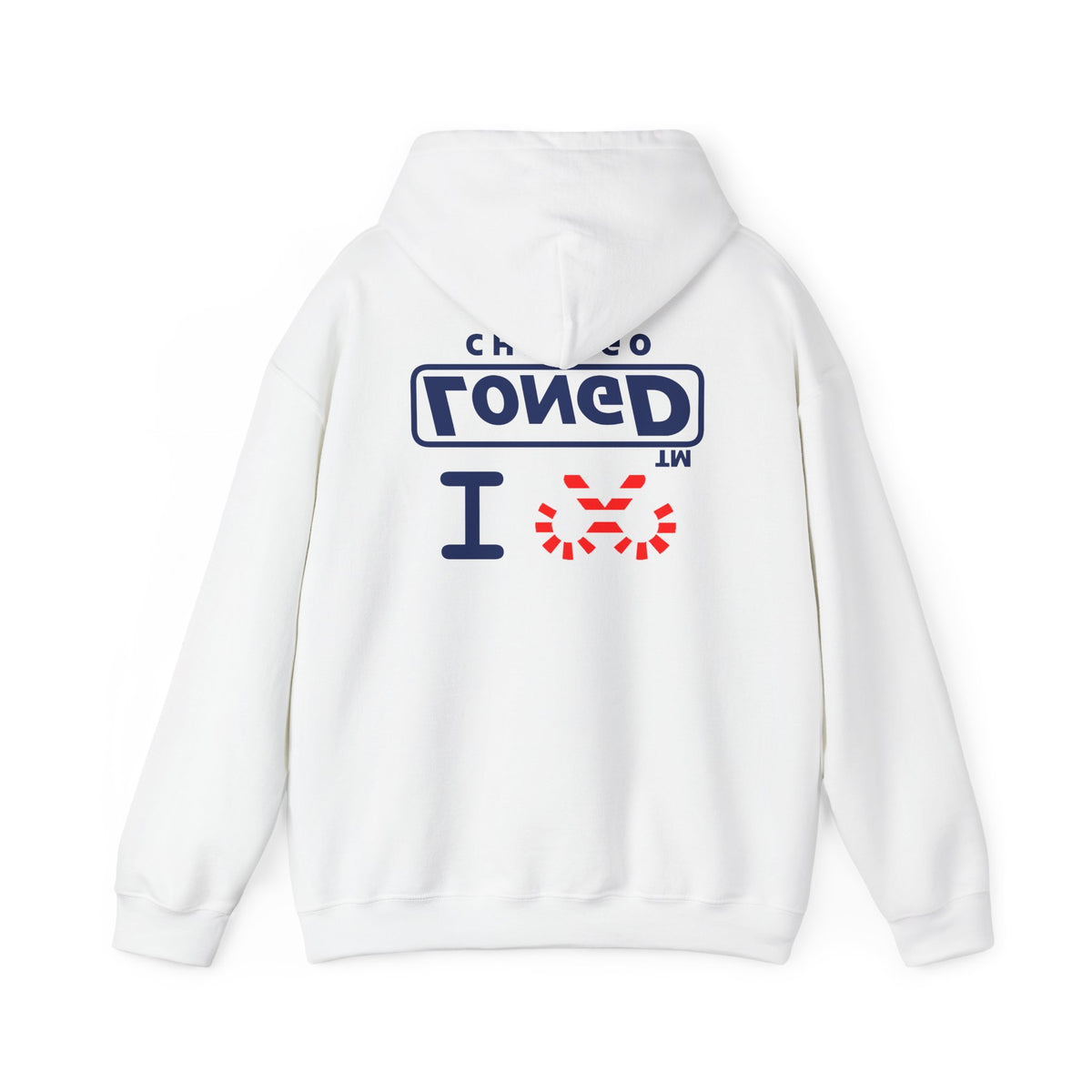 I candy cane LongD Chicago positive official basic navy front-back logo hoodie
