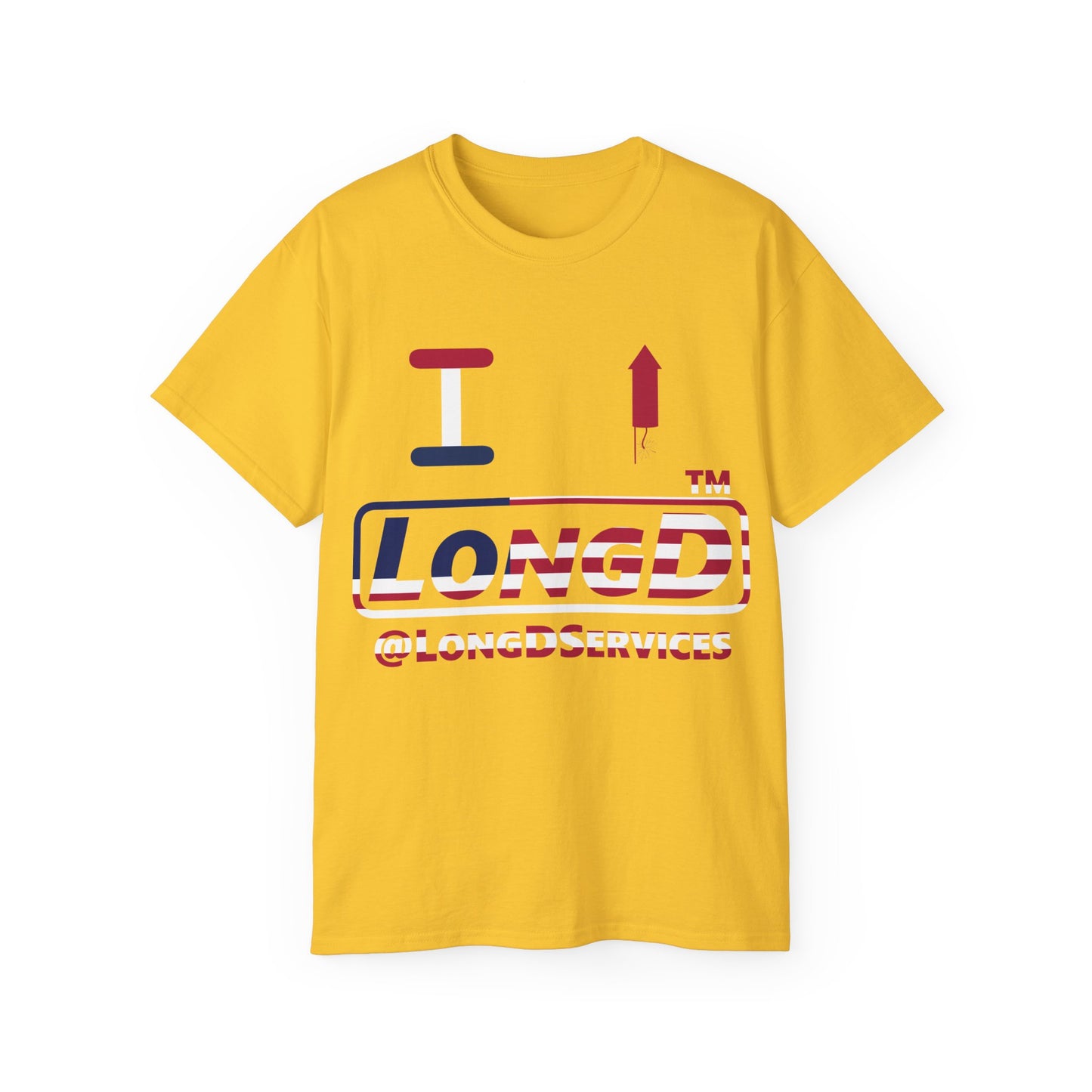 I firecracker LongD positive flag tag logo cotton tee