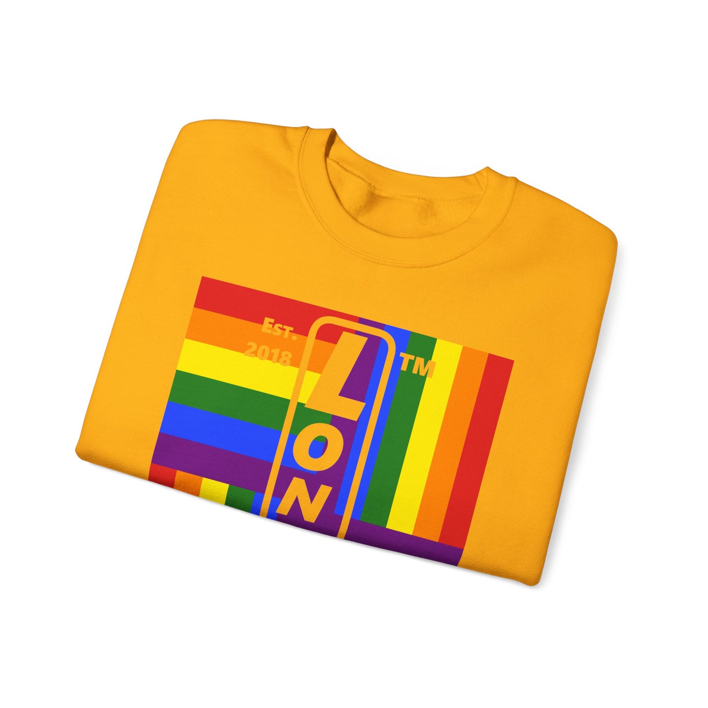LongD negative windmill Chicago upright logo crewneck sweatshirt (Pride colors)