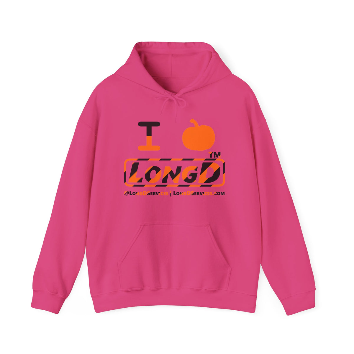 I pumpkin LongD Tag-domain positive 12-striped logo hoodie
