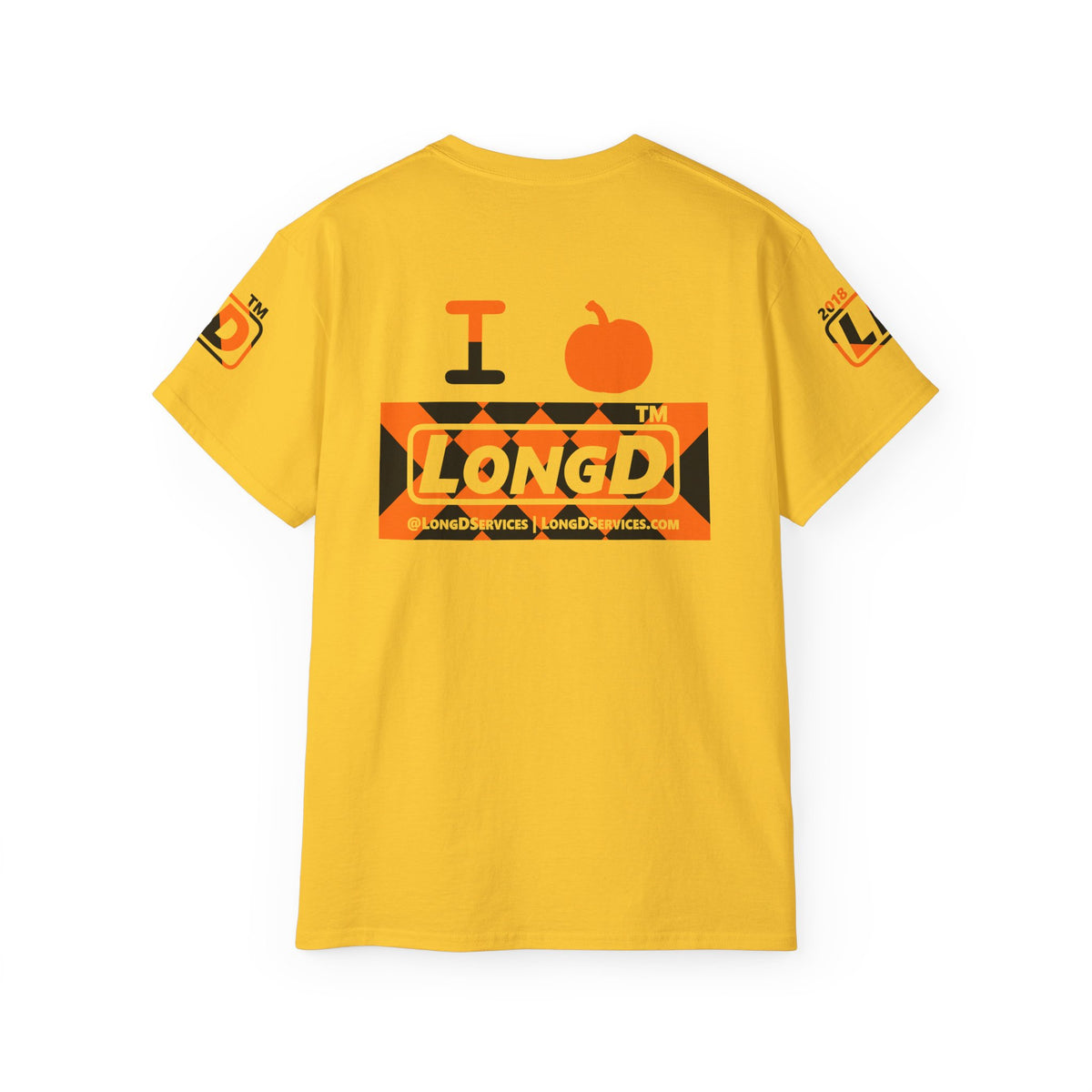 I pumpkin LongD Tag-domain negative stylized argyle 4-print logo cotton tee
