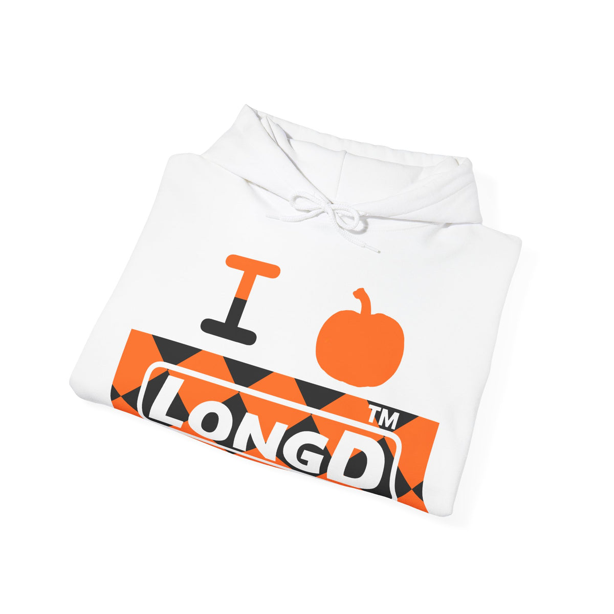 I pumpkin LongD Chicago negative argyle logo hoodie