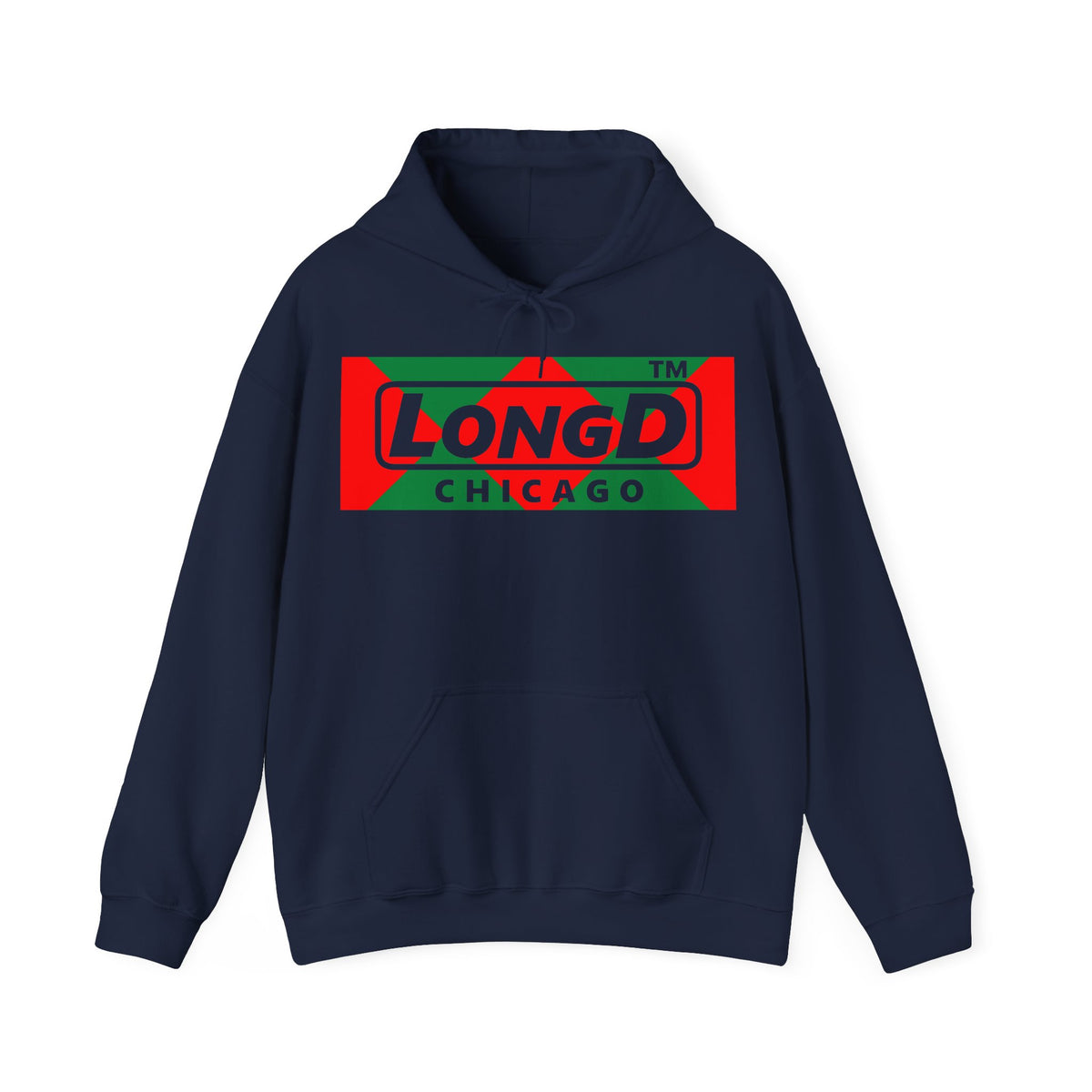 LongD Chicago negative big argyle logo (Xmas colors) hoodie