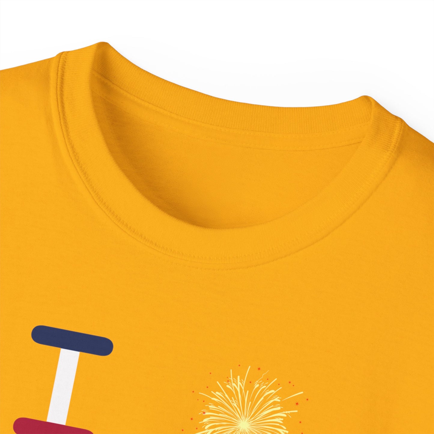 I Burst LongD cotton tee negative flag Chicago upright logo (Patriotic colors)