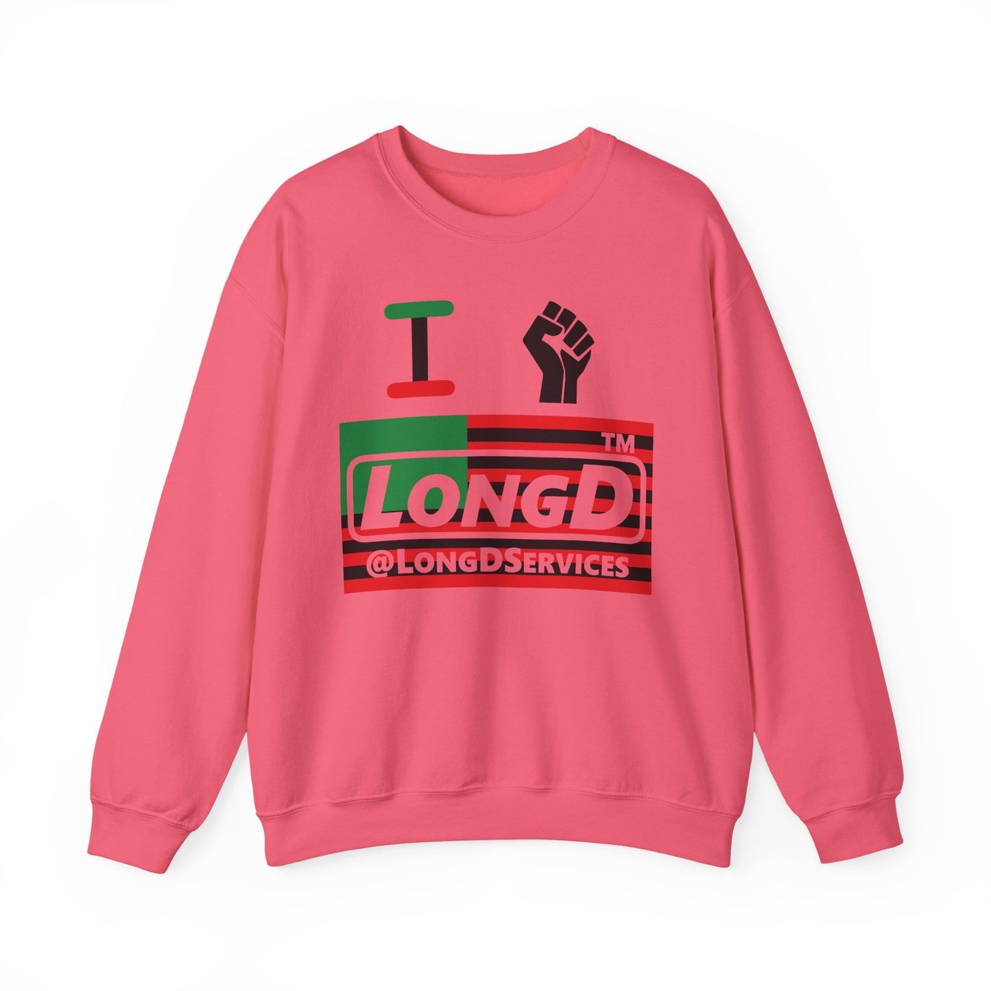 I fist LongD negative flag tag logo crewneck sweatshirt