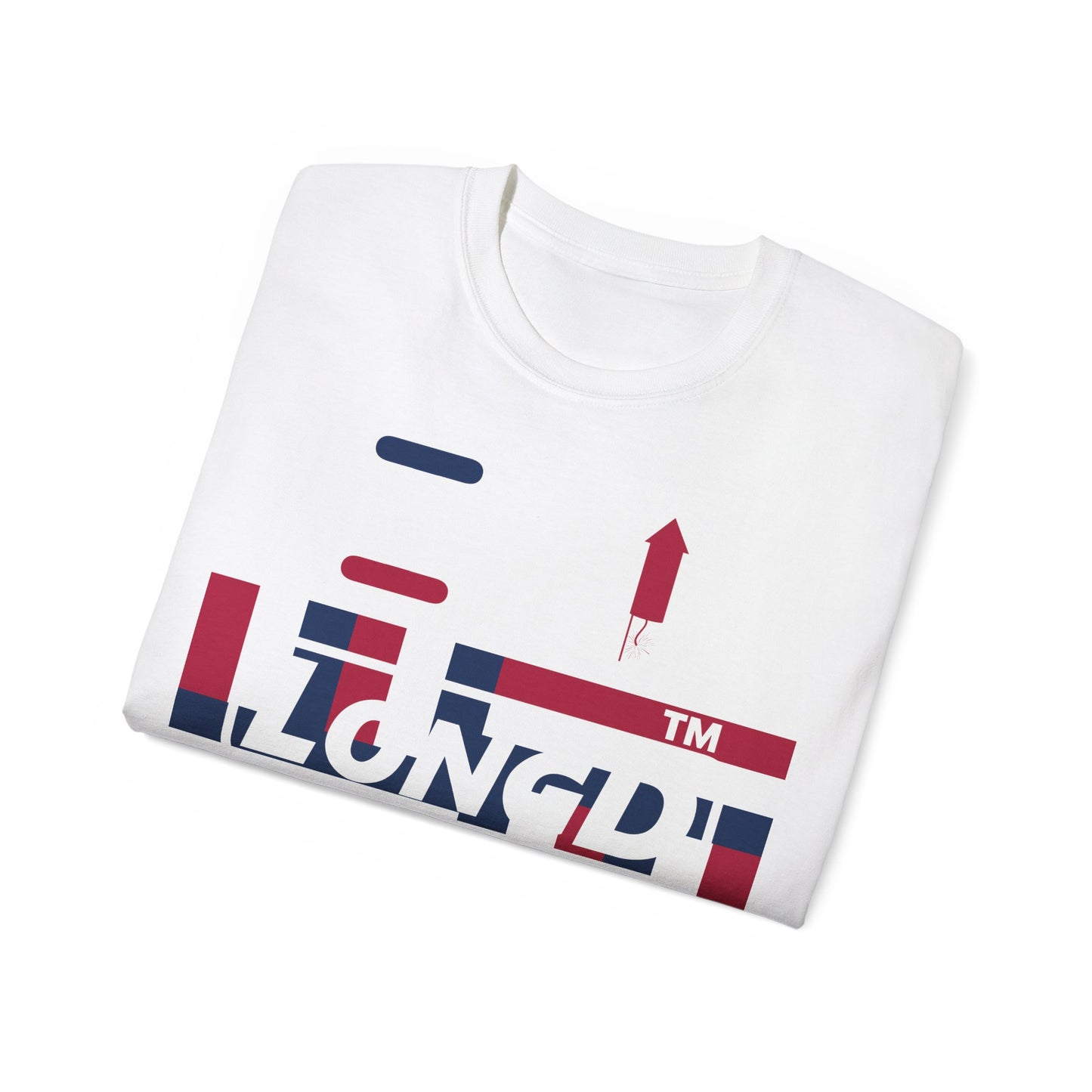 I firecracker LongD negative modified windmill tag-domain logo cotton tee