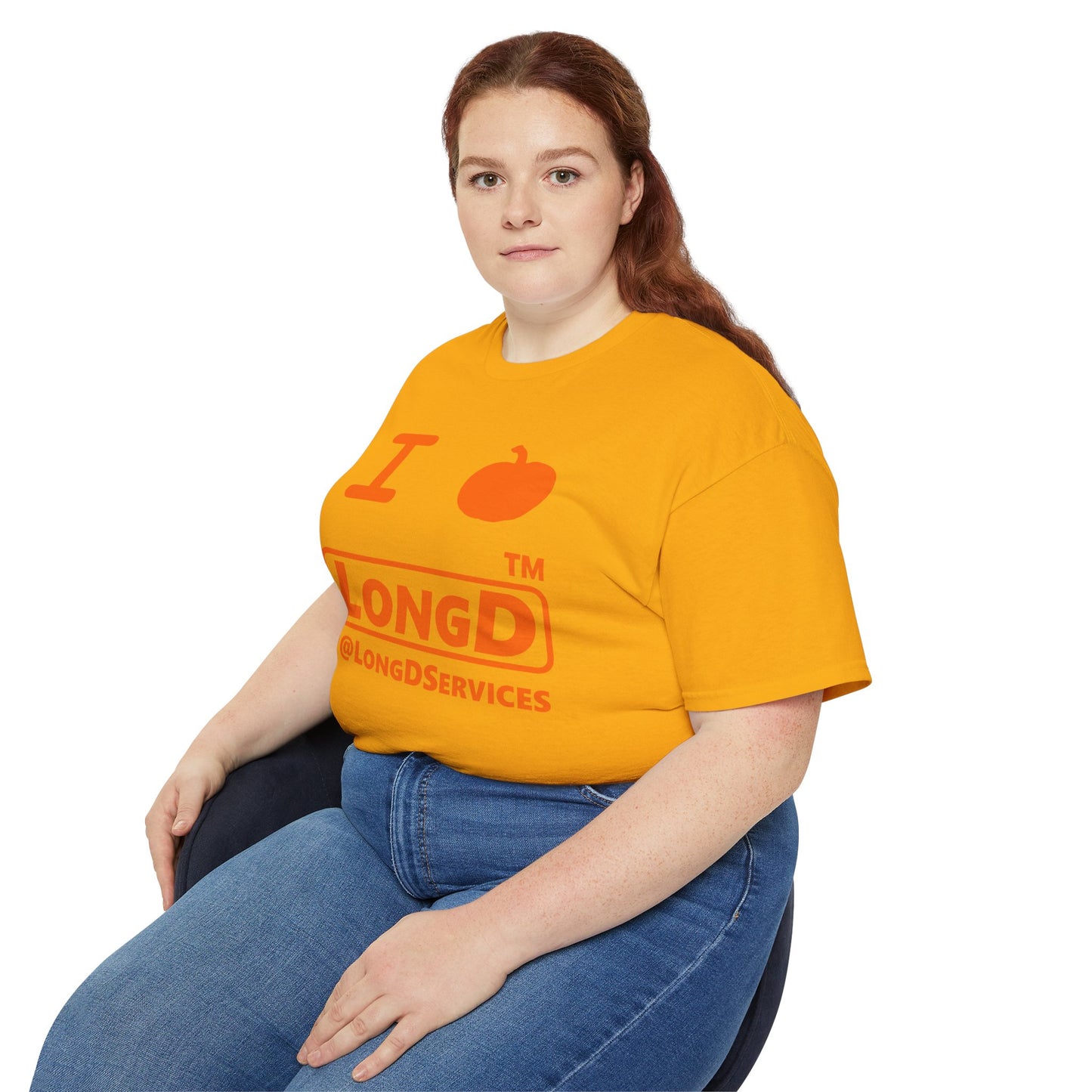 I Pumpkin LongD® Logo Cotton Tee positive orange basic tag logo