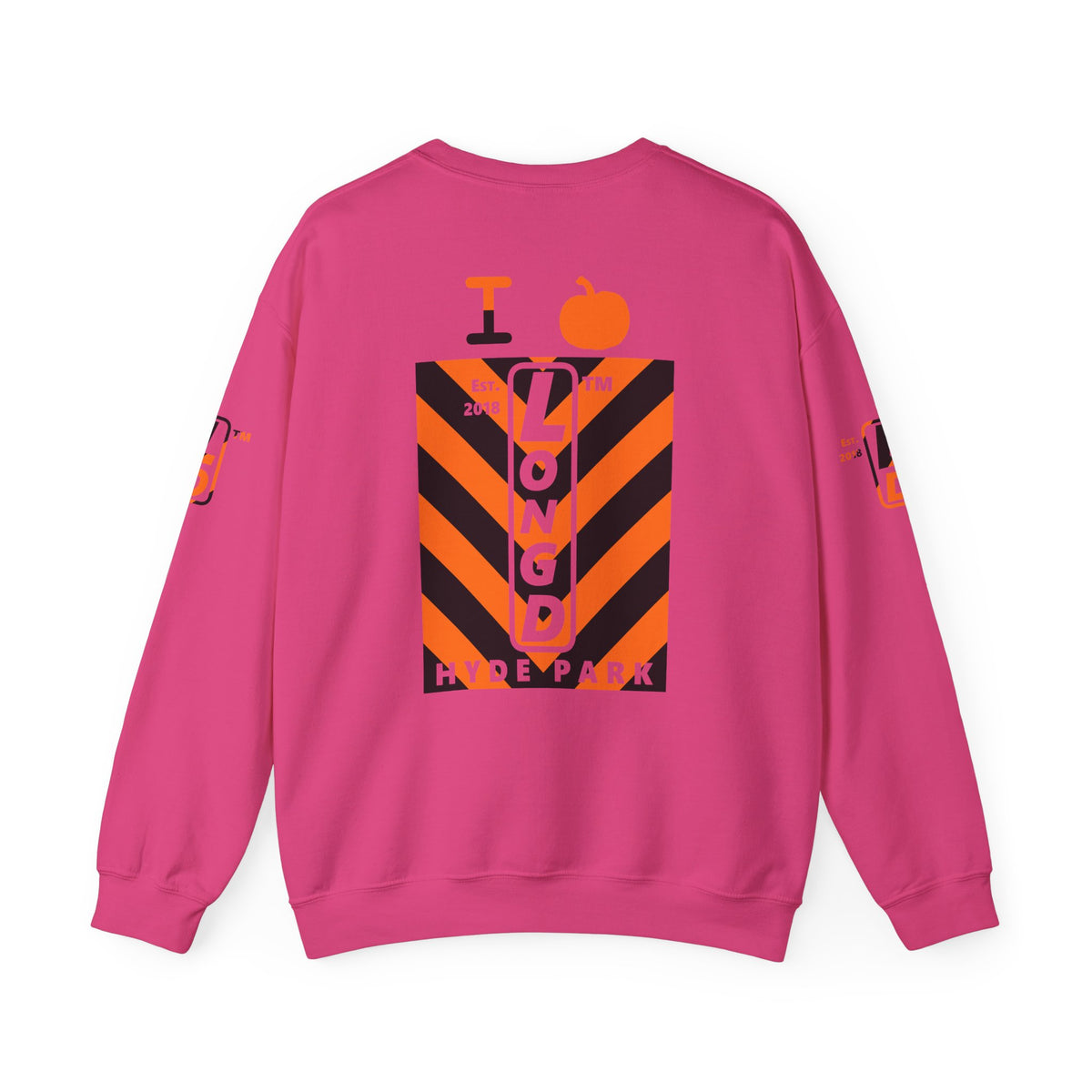 I pumpkin LongD Hyde Park negative upright downward chevron 4-print logo crewneck sweatshirt