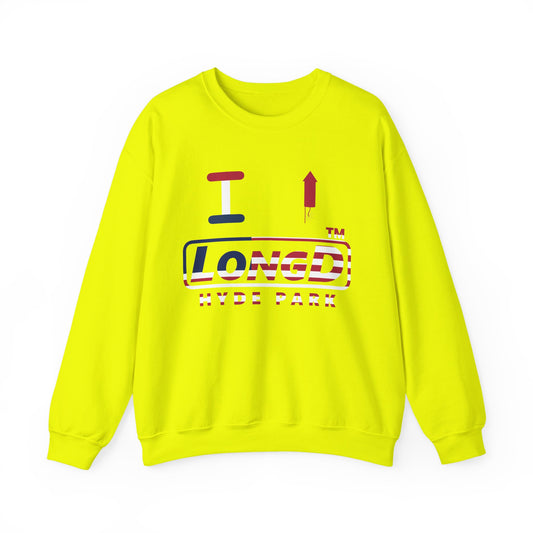 I firecracker LongD positive flag Hyde Park logo crewneck sweatshirt