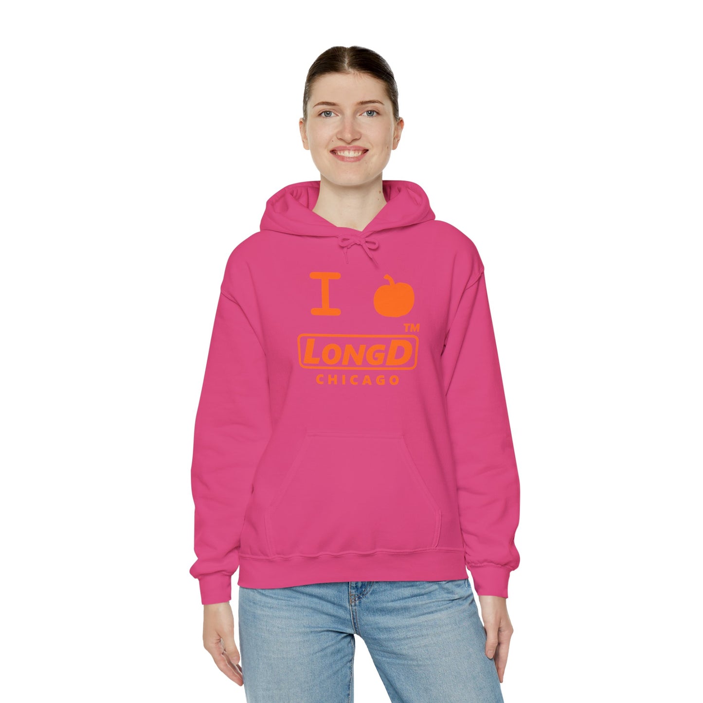 I Pumpkin LongD® Logo Hoodie orange basic Chicago logo