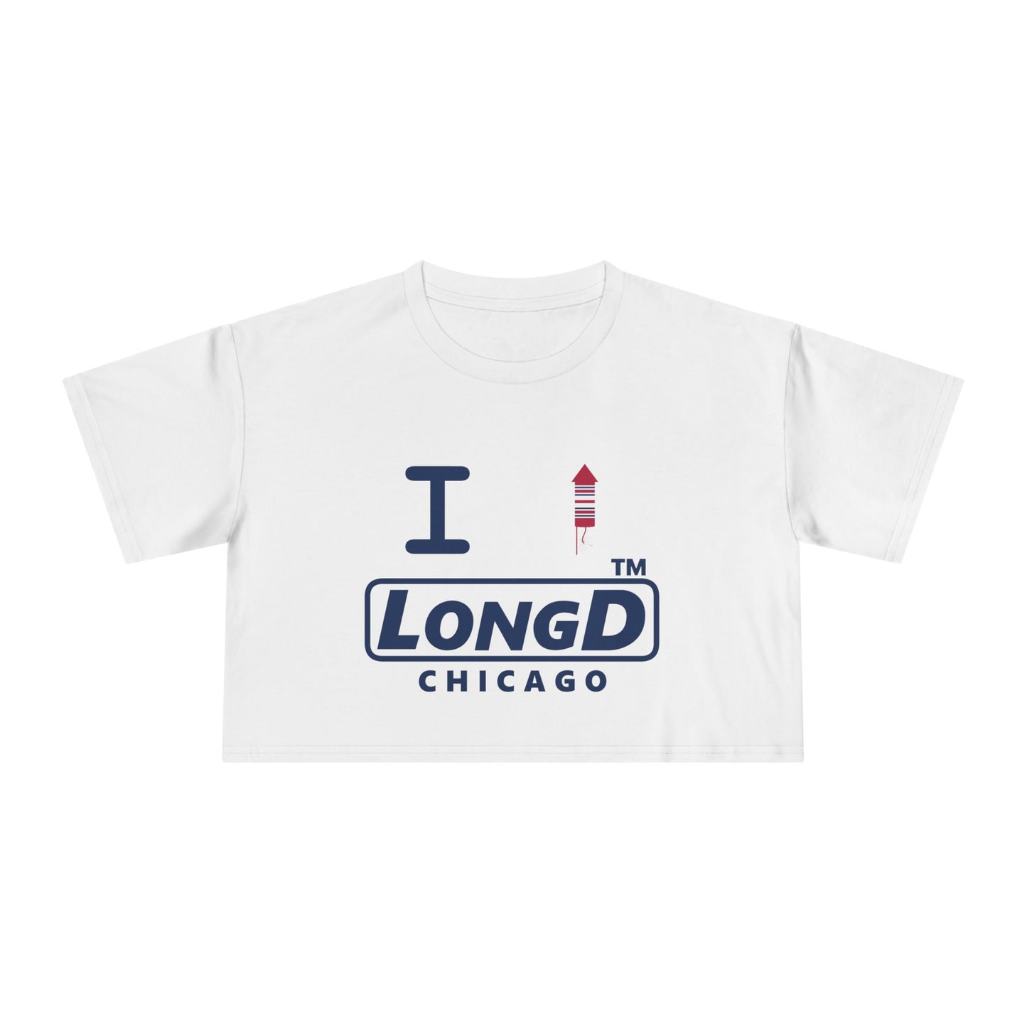 I firecracker LongD official basic Chicago Logo Crop Tee (Patriotic colors)