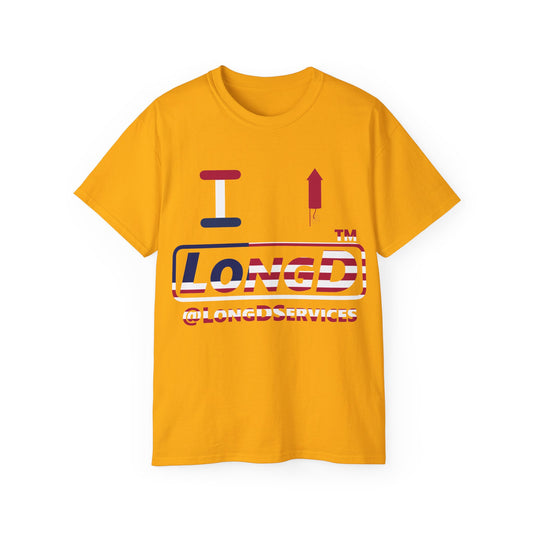 I firecracker LongD positive flag tag logo cotton tee