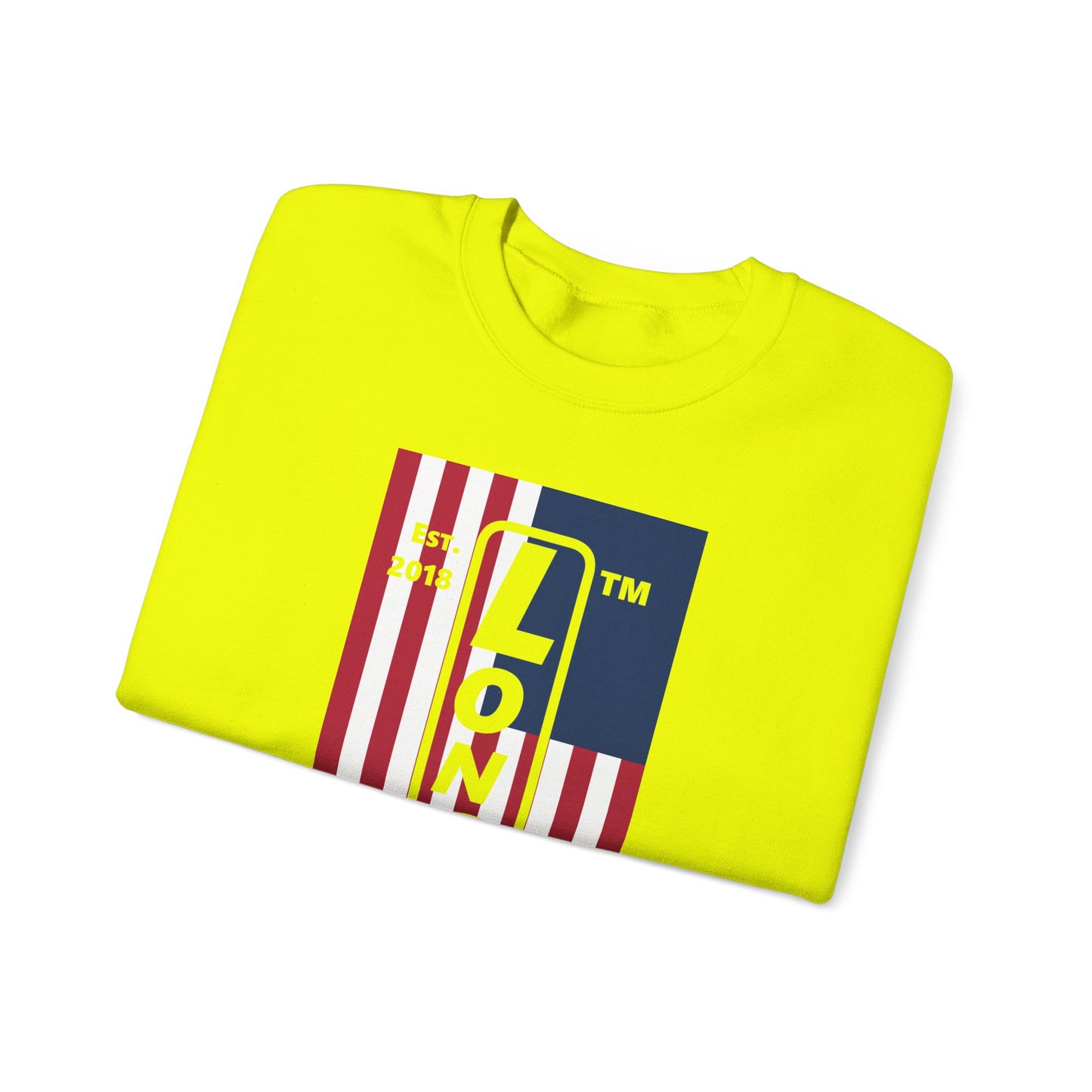 LongD negative flag Chicago logo crewneck sweatshirt (patriotic colors)