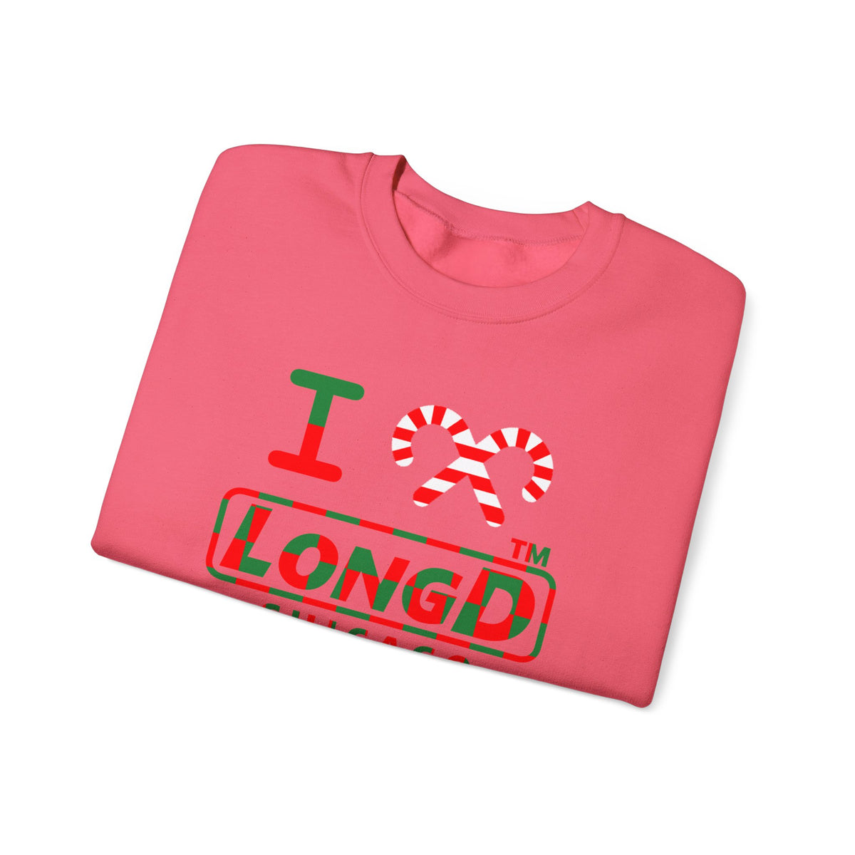 I candy cane LongD Chicago positive checkered logo crewneck sweatshirt