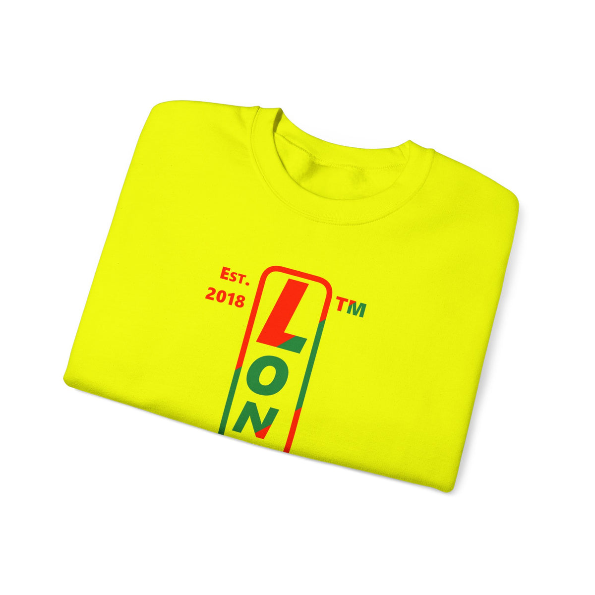 LongD Hyde Park positive upright pixel-weighted 4-striped logo (Xmas colors) crewneck sweatshirt