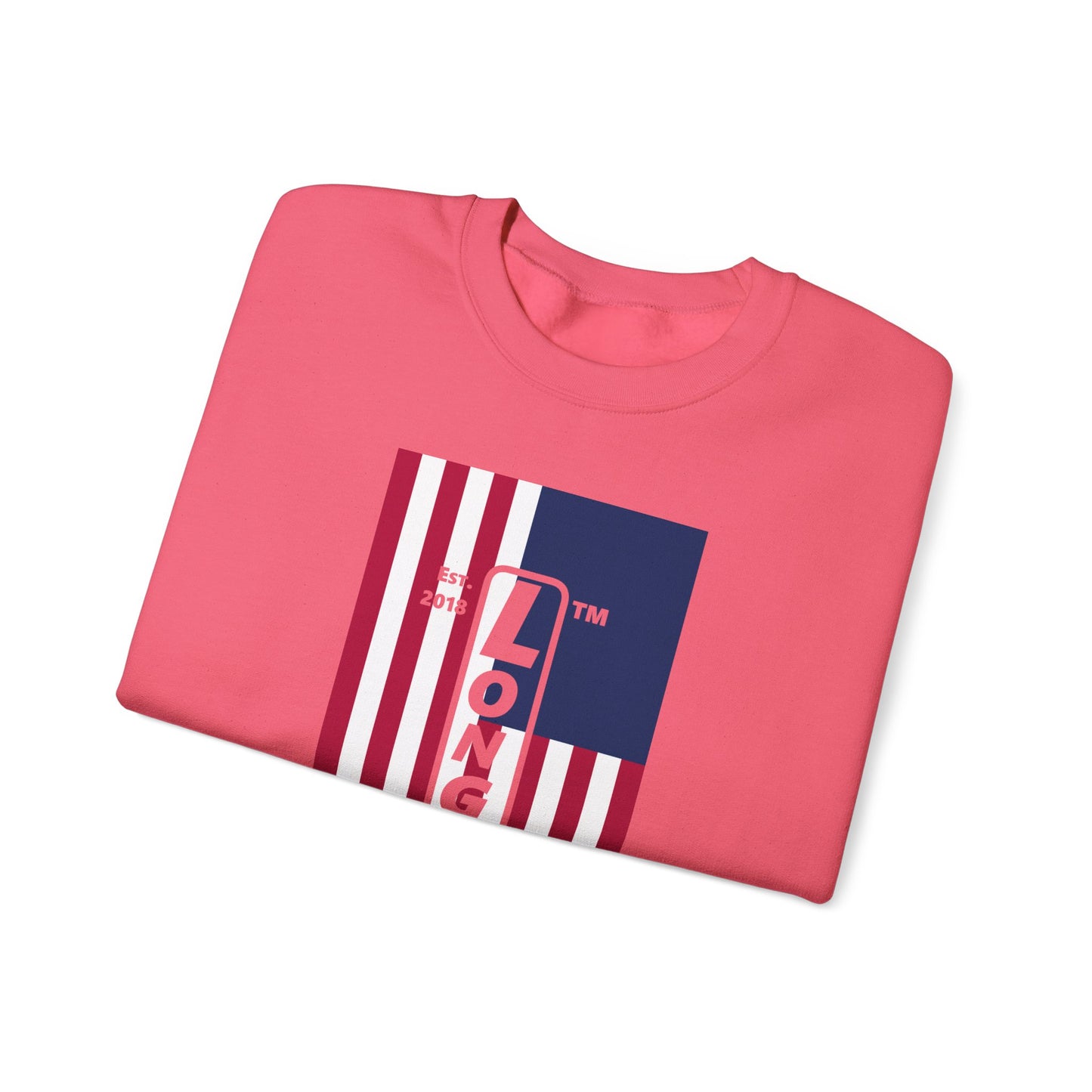 LongD negative flag Hyde Park upright logo crewneck sweatshirt (patriotic colors)