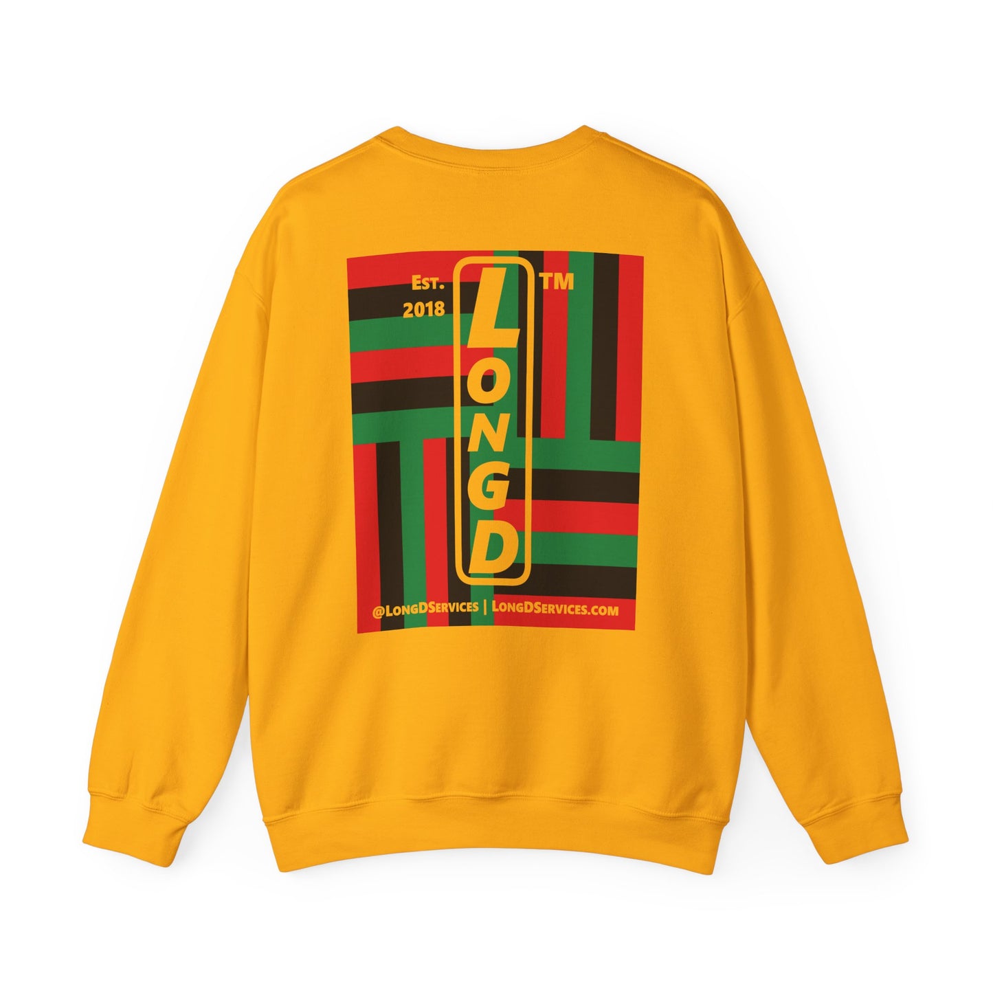 I Fist LongD negative windmill tag-domain upright front-back logo crewneck sweatshirt