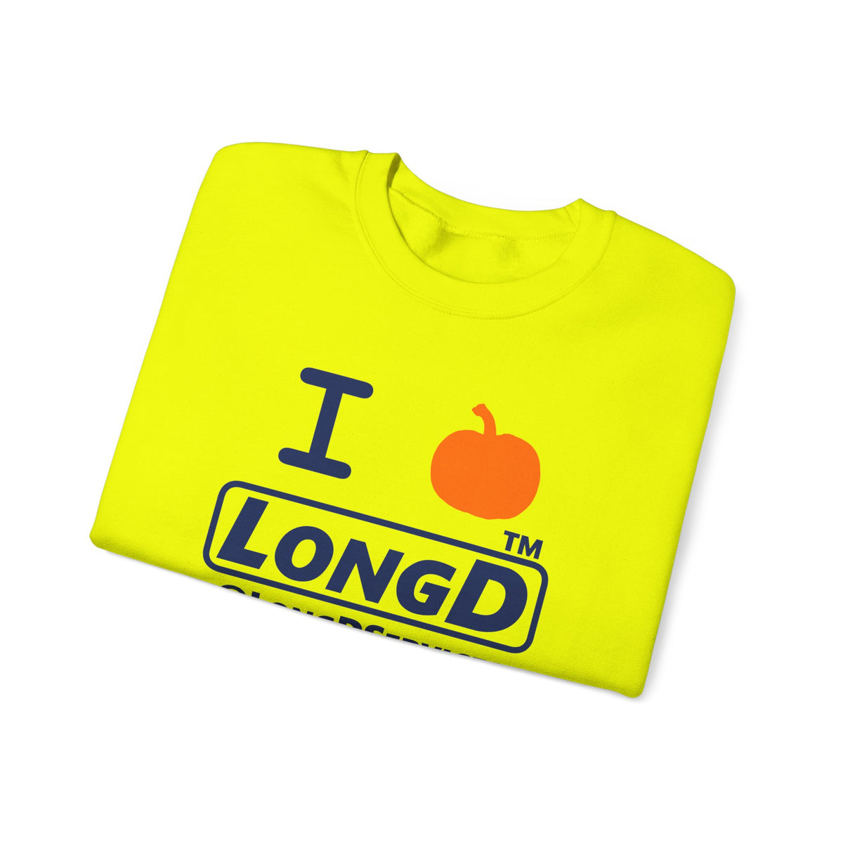 I pumpkin LongD Tag positive basic Navy (002060) logo crewneck sweatshirt