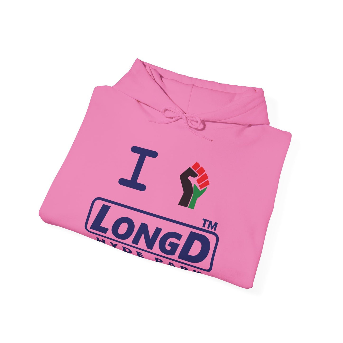 I fist LongD® basic official Hyde Park logo Hoodie (Juneteenth colors)