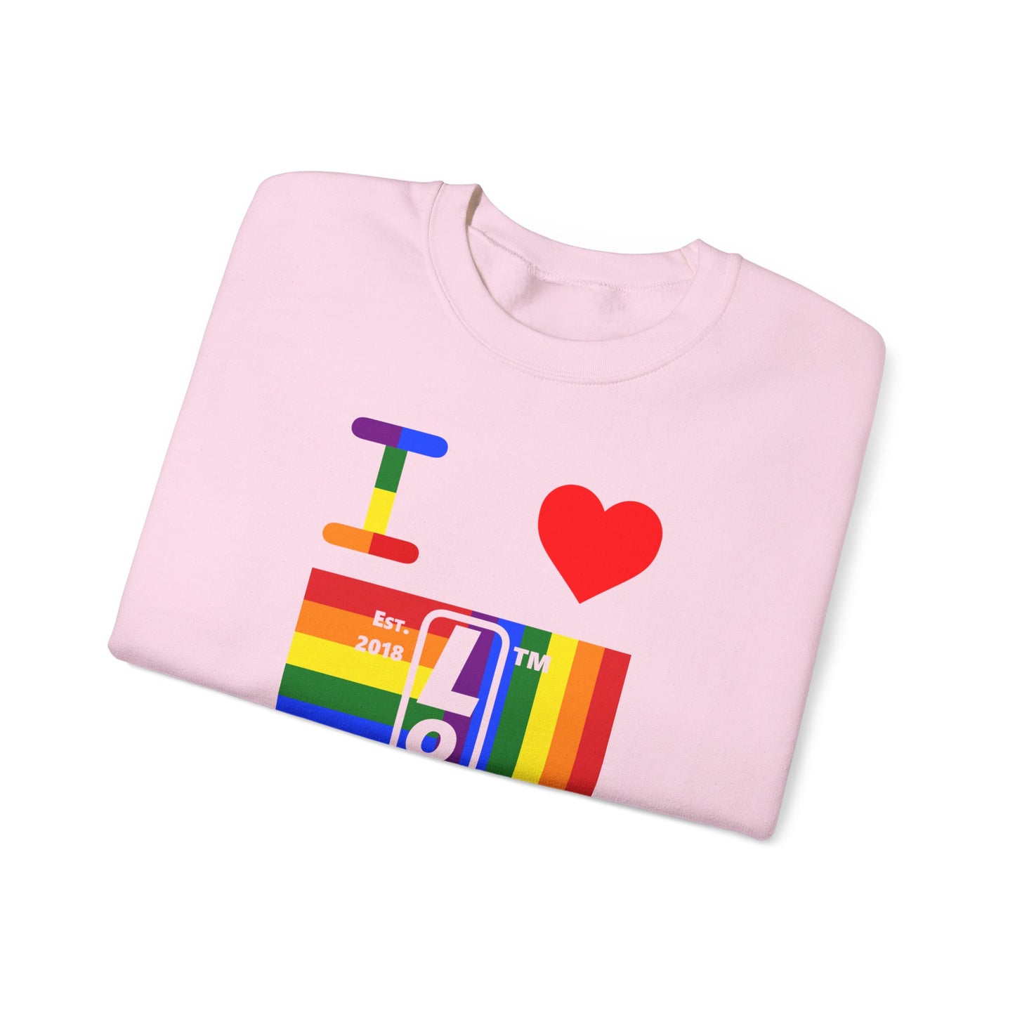 I Luv LongD negative windmill tag-domain upright front-back logo crewneck sweatshirt