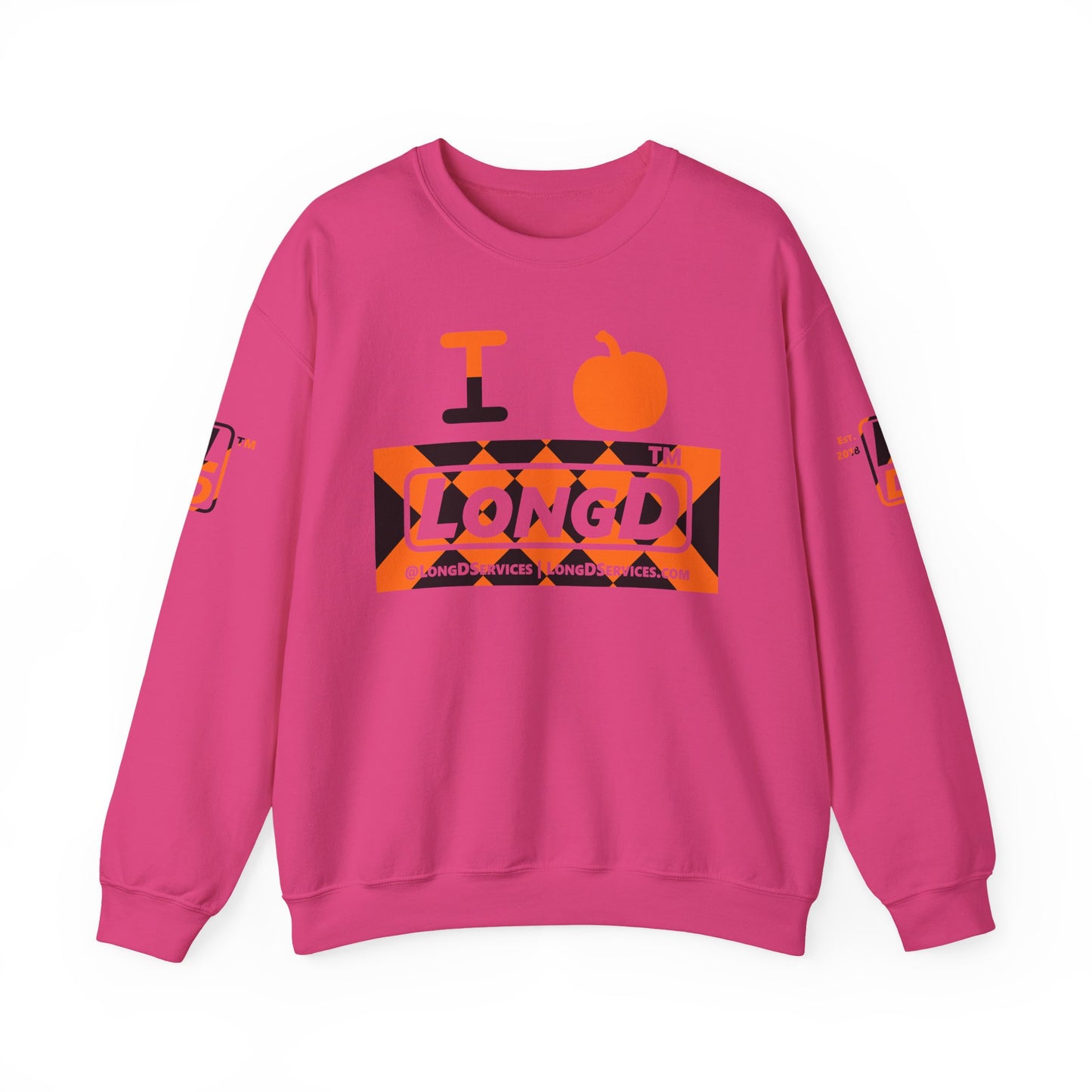 I pumpkin LongD Tag-domain negative stylized argyle 4-print logo crewneck sweatshirt