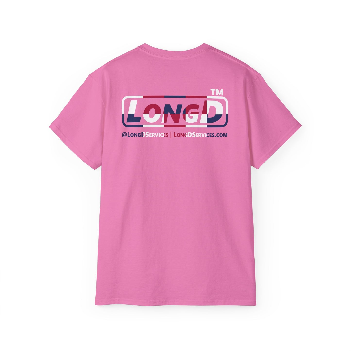 I firecracker LongD positive 2x5 front-back tag logo cotton tee