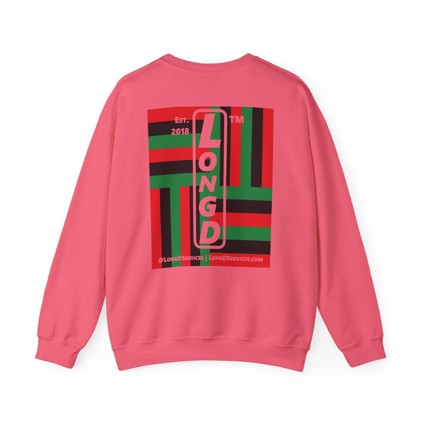I Fist LongD negative windmill tag-domain upright front-back logo crewneck sweatshirt