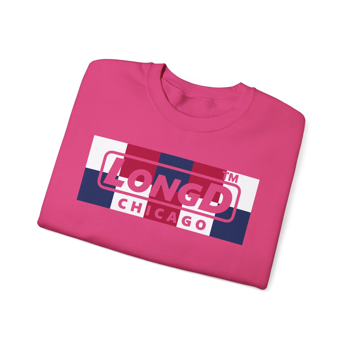 LongD negative 2x5 Chicago logo crewneck sweatshirt (patriotic colors)