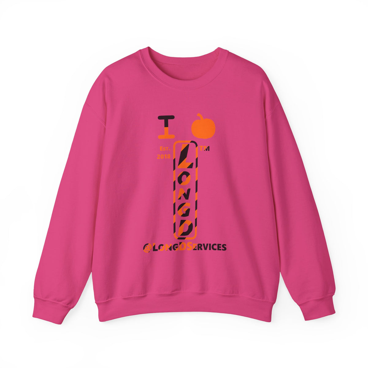 I pumpkin LongD Tag positive upright pixel-weighted 12-striped logo crewneck sweatshirt