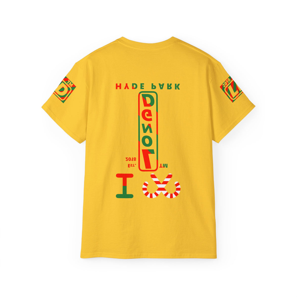 I candy cane LongD Hyde Park positive upright pixel-weighted 4-striped 4-print logo cotton tee