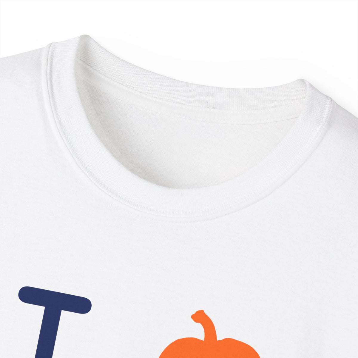 I pumpkin LongD Chicago positive basic Navy (002060) front-back logo cotton tee